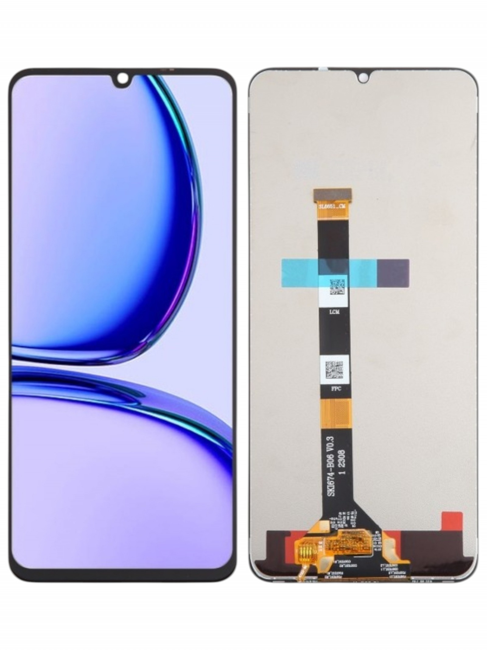 Дисплей для Realme C51/C53/Note 50 в сборе без рамки черный (Оригинал)